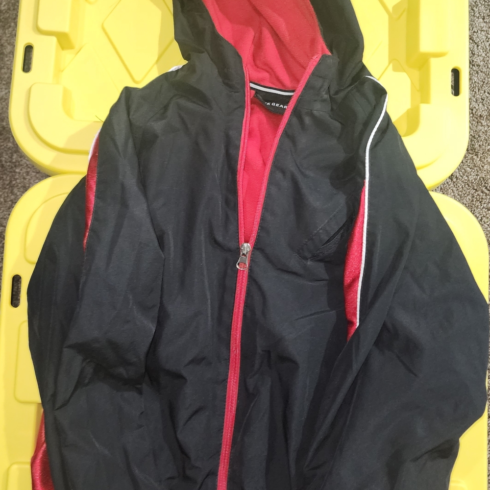 Black and Red Hooded Jacket